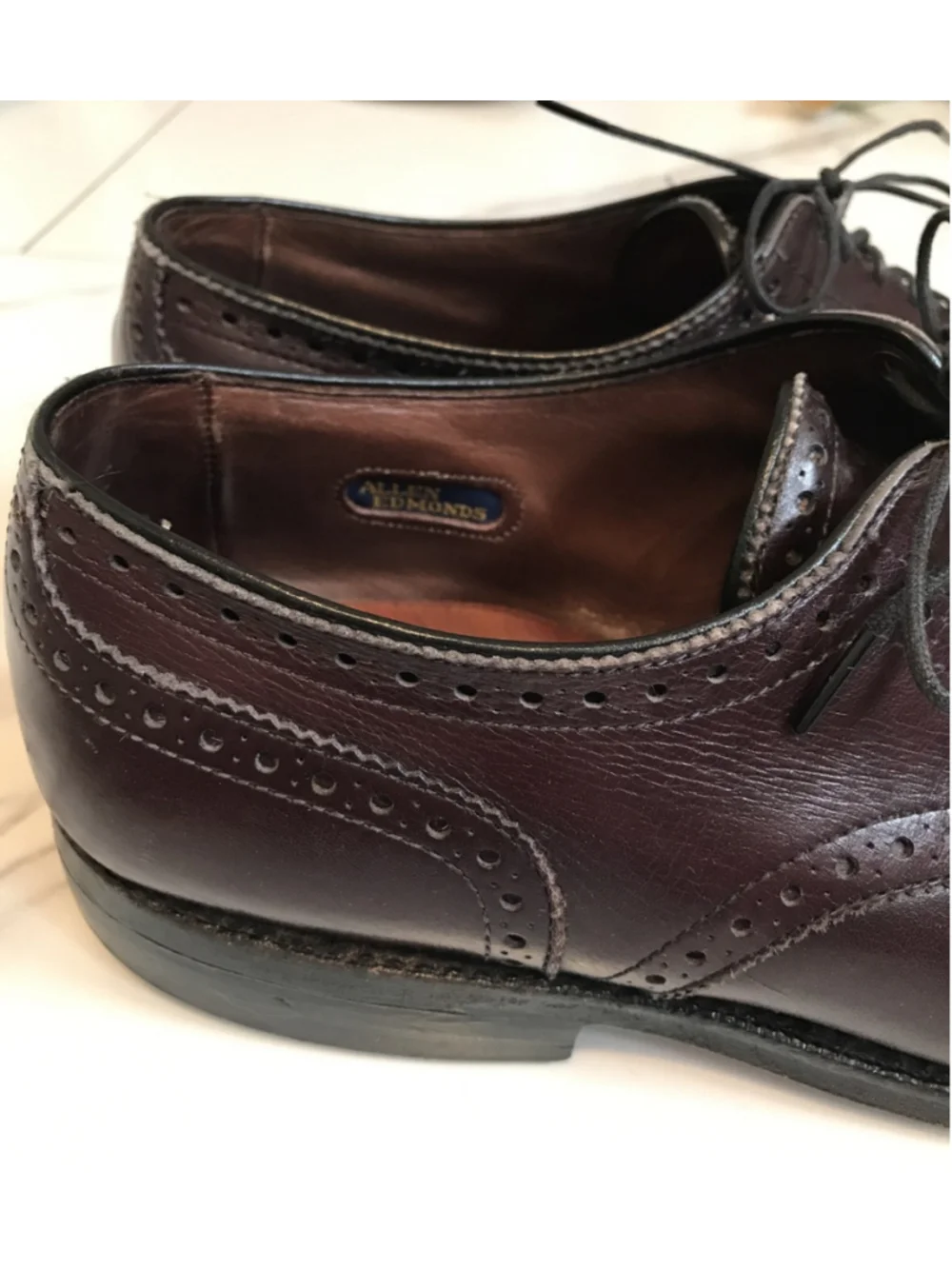Allen Edmonds Burgundy Leather Lexington Cap Toe Lace Up Oxford Shoes 6.5